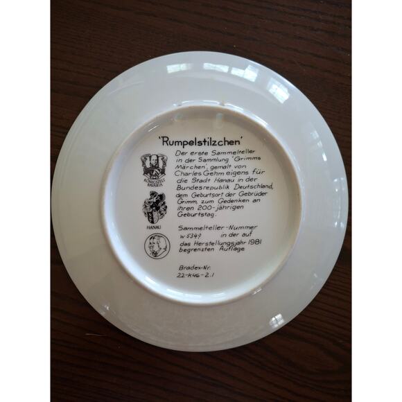 Konigszelt Bavaria collectible plate titled "Rumpelstilzchen" - Picture 2 of 6
